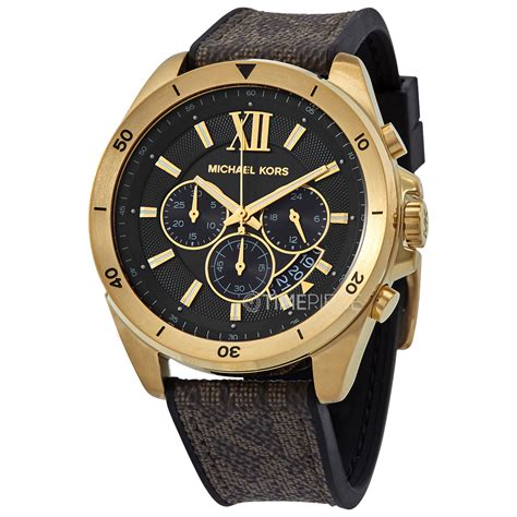 Men's Michael Kors Brecken Black Steel Chronograph Watch 